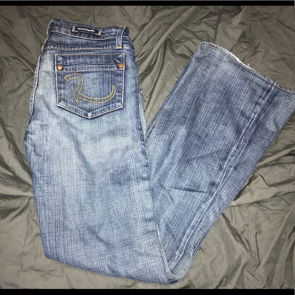 ROCK & REPUBLIC Motley Bootcut Denim Jeans Sz 28